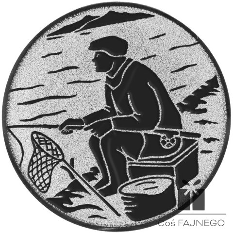 Emblemat samoprzylepny / Wędkarstwo / Srebrny / 25 mm