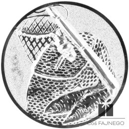 Emblemat samoprzylepny / Wędkarstwo / Srebrny / 25 mm
