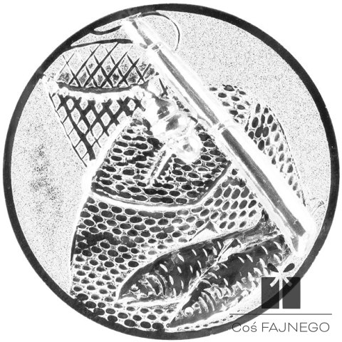 Emblemat samoprzylepny / Wędkarstwo / Srebrny / 25 mm