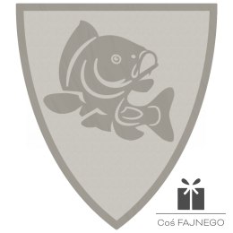 Emblemat samoprzylepny / Wędkarstwo / Srebrny / 40x45 mm