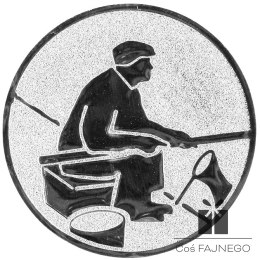 Emblemat samoprzylepny / Wędkarstwo / Srebrny / 50 mm