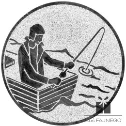 Emblemat samoprzylepny / Wędkarstwo / Srebrny / 50 mm