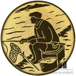Emblemat samoprzylepny / Wędkarstwo / Złoty / 25 mm