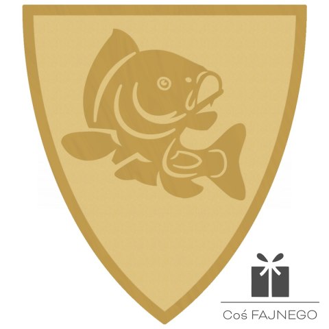 Emblemat samoprzylepny / Wędkarstwo / Złoty / 40x45 mm