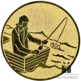 Emblemat samoprzylepny / Wędkarstwo / Złoty / 50 mm