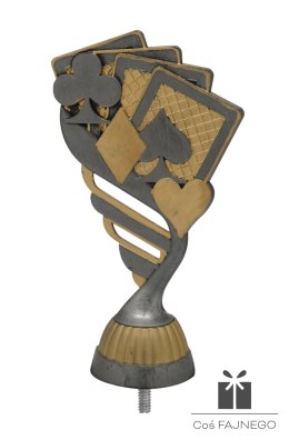 Figurka / Karty / Srebrny/Złoty / 75x130 mm