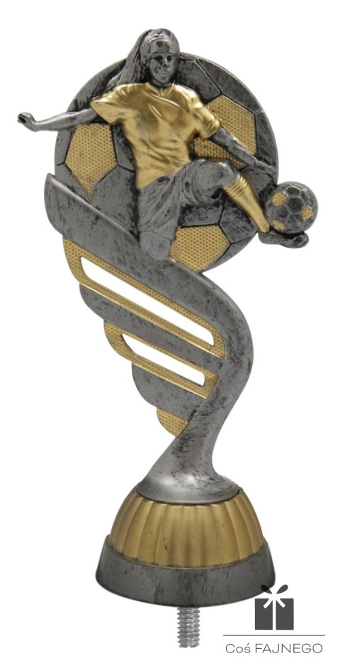 Figurka / Piłka nożna kobiety / Srebrny/Złoty / 70x130 mm