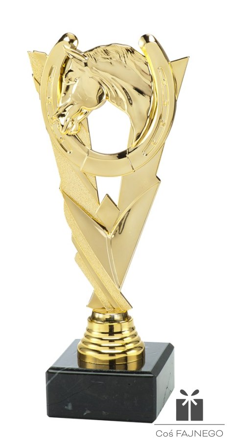 Statuetka / Jeździectwo / Złoty / 210 mm